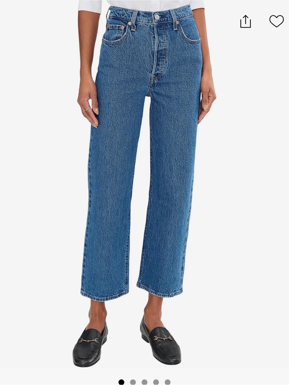Levi's High-Rise Straight Leg Jeans — Medium Blue Denim